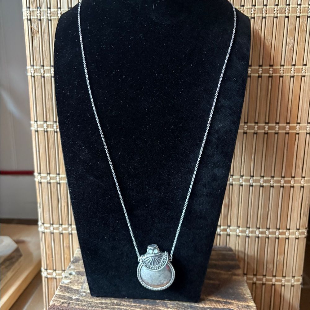 Aea silver-toned faux snuff bottle necklace. NWOT